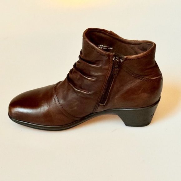 Women's Ankle Boots Earth Origins Mallory Brown Leather Booties Inside Zipper Ru - Picture 7 of 12